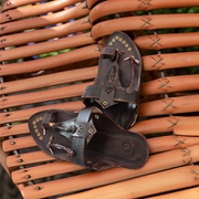 Naral Pan Kolhapuri Chappal for Men | Original Handmade Genuine Leather Sandals by Mikudi